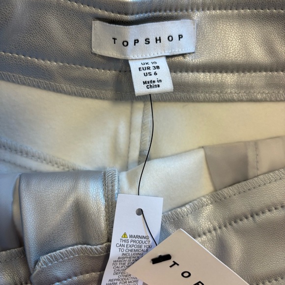 Women’s Topshop Faux Leather Metallic Skirt - Picture 4 of 5